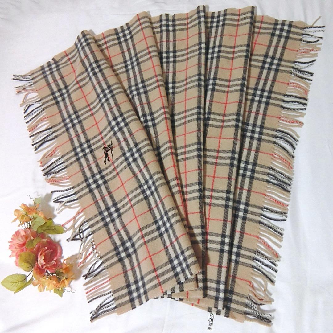 Burberry　バーバリー　ウール100％　膝掛け　大判ストール　大判マフラー