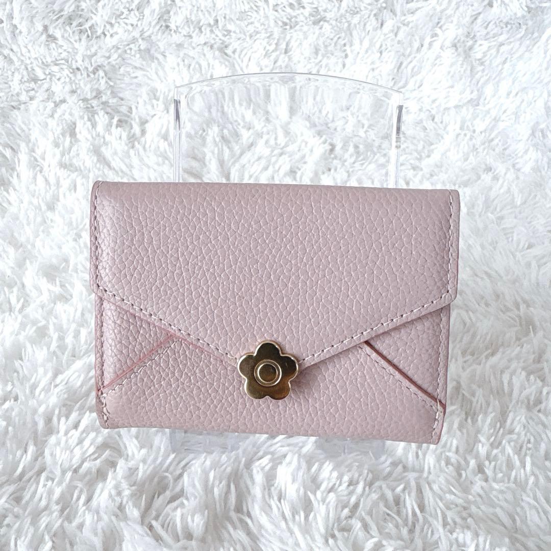 MARY QUANT シーリングデイジーレター ミニウォレット ピンク 現行