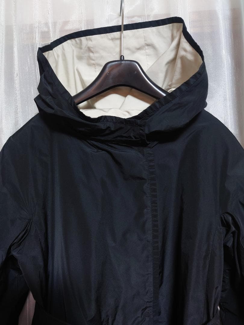 再値下げ極美品☆S'MAXMARAリバーシブルタフタコート☆コットン４５%黒４０
