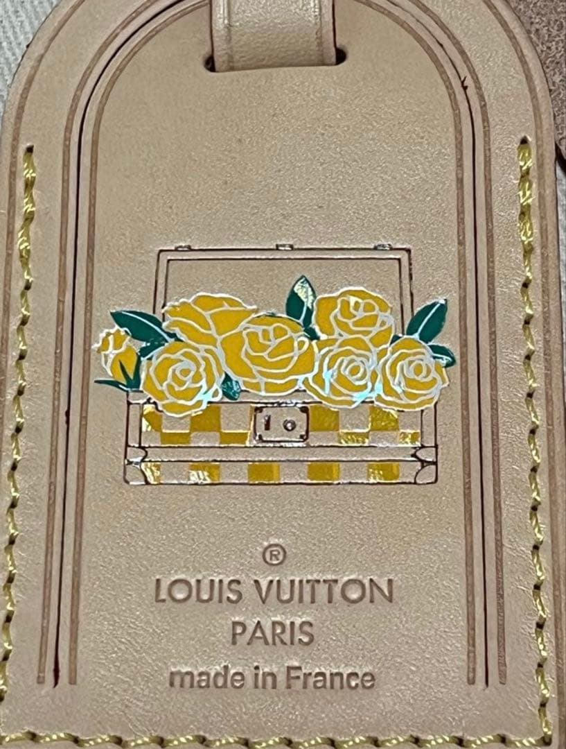 louisvuitton☆限定フラワートランクスタンプネームタグヌメ革未使用品