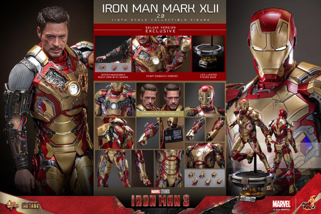 ホットトイズ 1/6 アイアンマン3 マーク42 DX版 MMS759D66