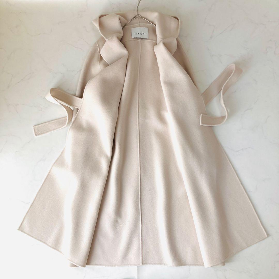 美品✨️アナイ　リバーシャルム　フードコート　フード　ベルト ロング丈　38