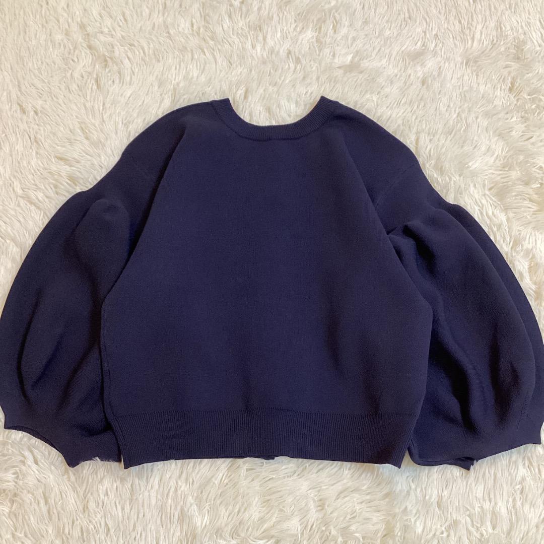 La boutique BonBon パールぽわんとスリーブニットカーディガン