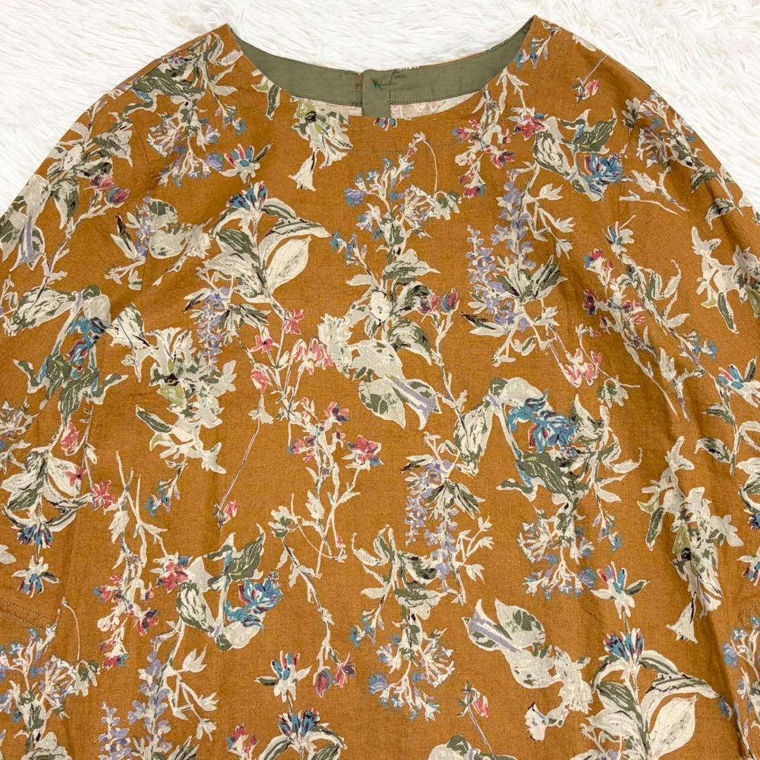 Femmes ファムズ　ワンピース　花柄　綿麻　サイズ40