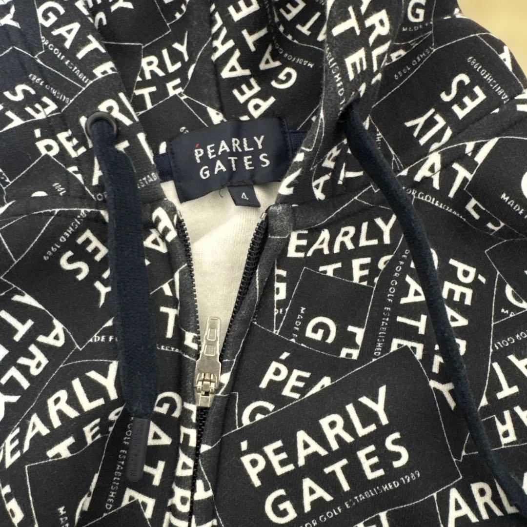 マ*ン様 【美品】PEARLY GATES ロゴプリント パーカー ネイビー