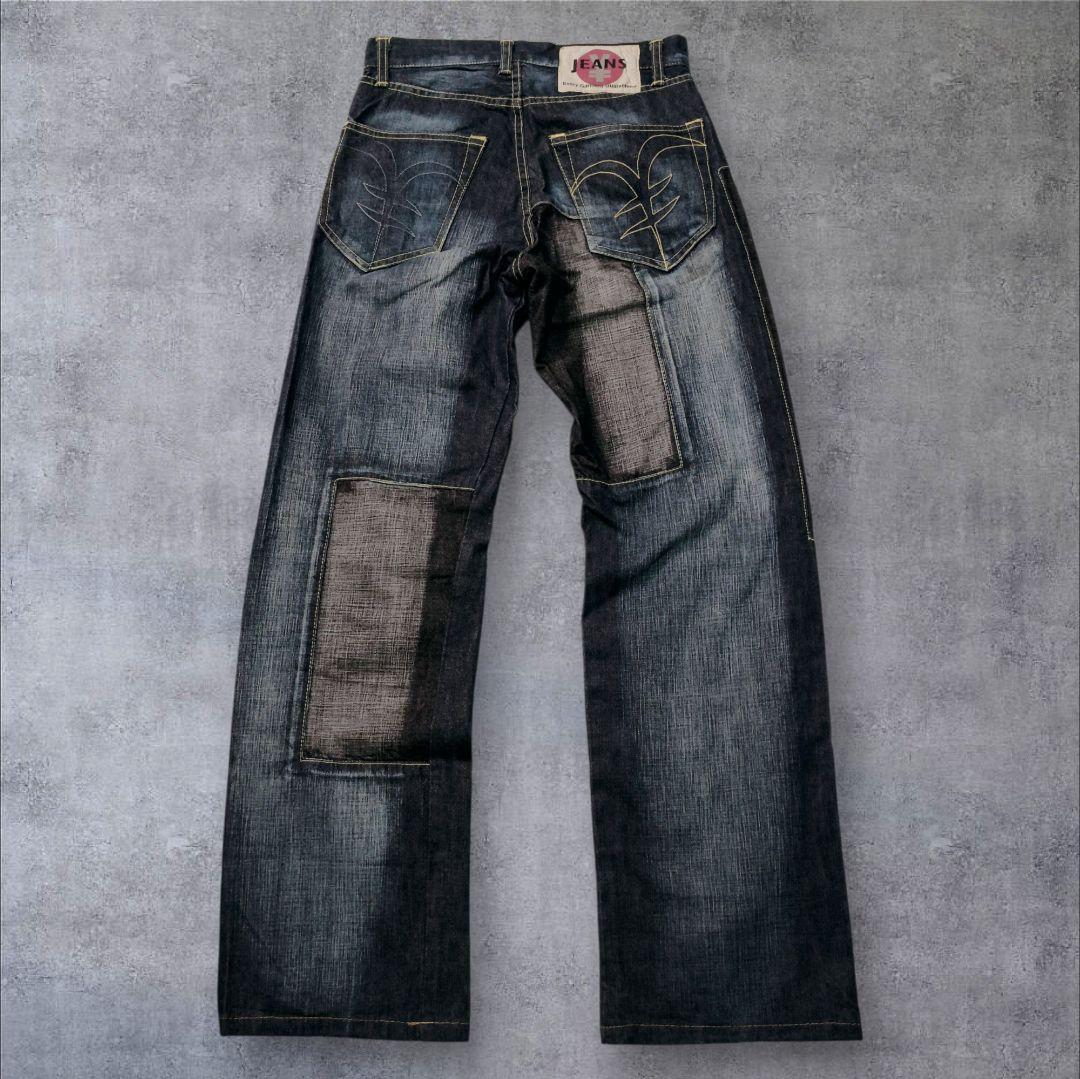 YENJEANS ミチココシノ デニム インディゴ ✕ ブラック W26 M