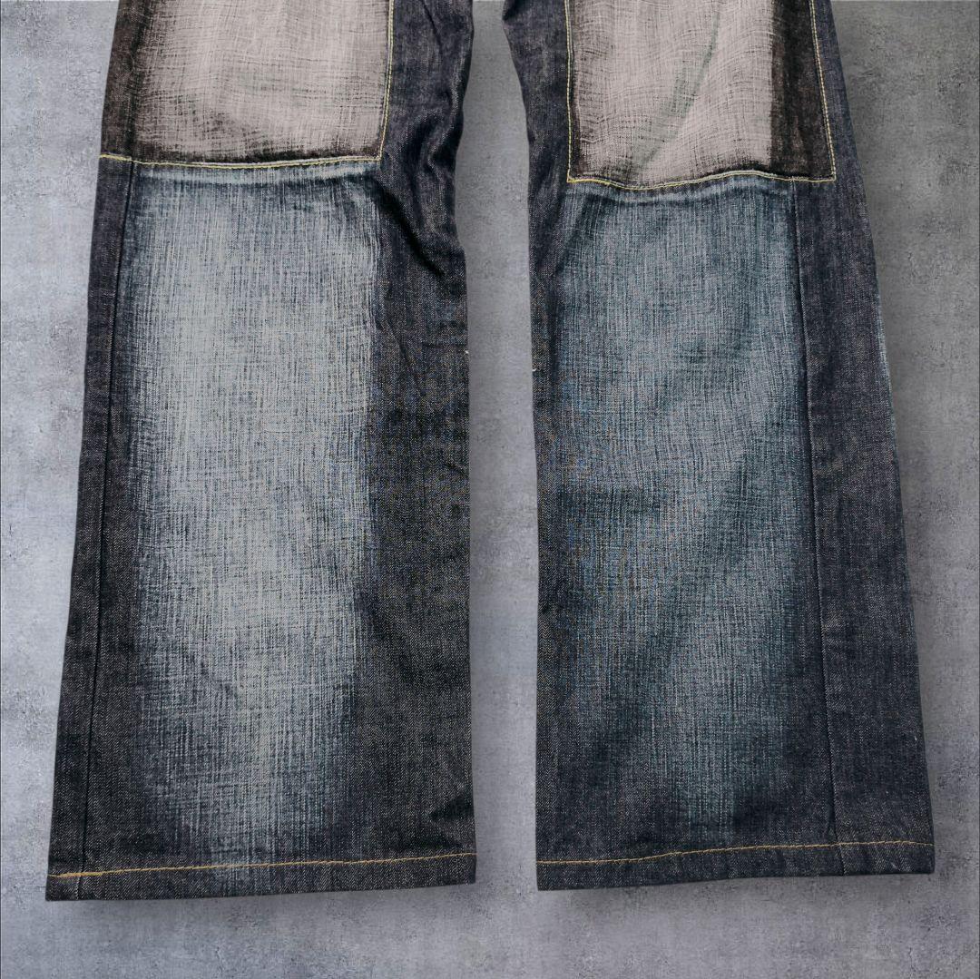 YENJEANS ミチココシノ デニム インディゴ ✕ ブラック W26 M