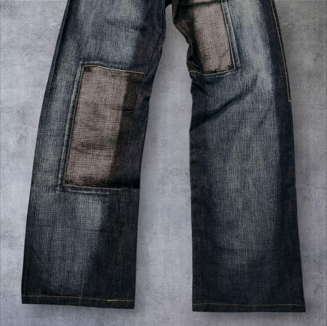 YENJEANS ミチココシノ デニム インディゴ ✕ ブラック W26 M