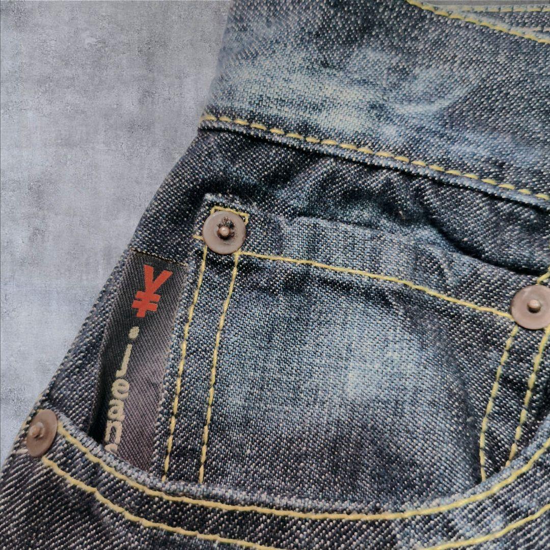 YENJEANS ミチココシノ デニム インディゴ ✕ ブラック W26 M