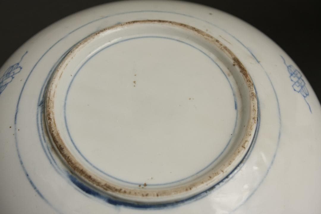 古伊万里染付　山水図大皿