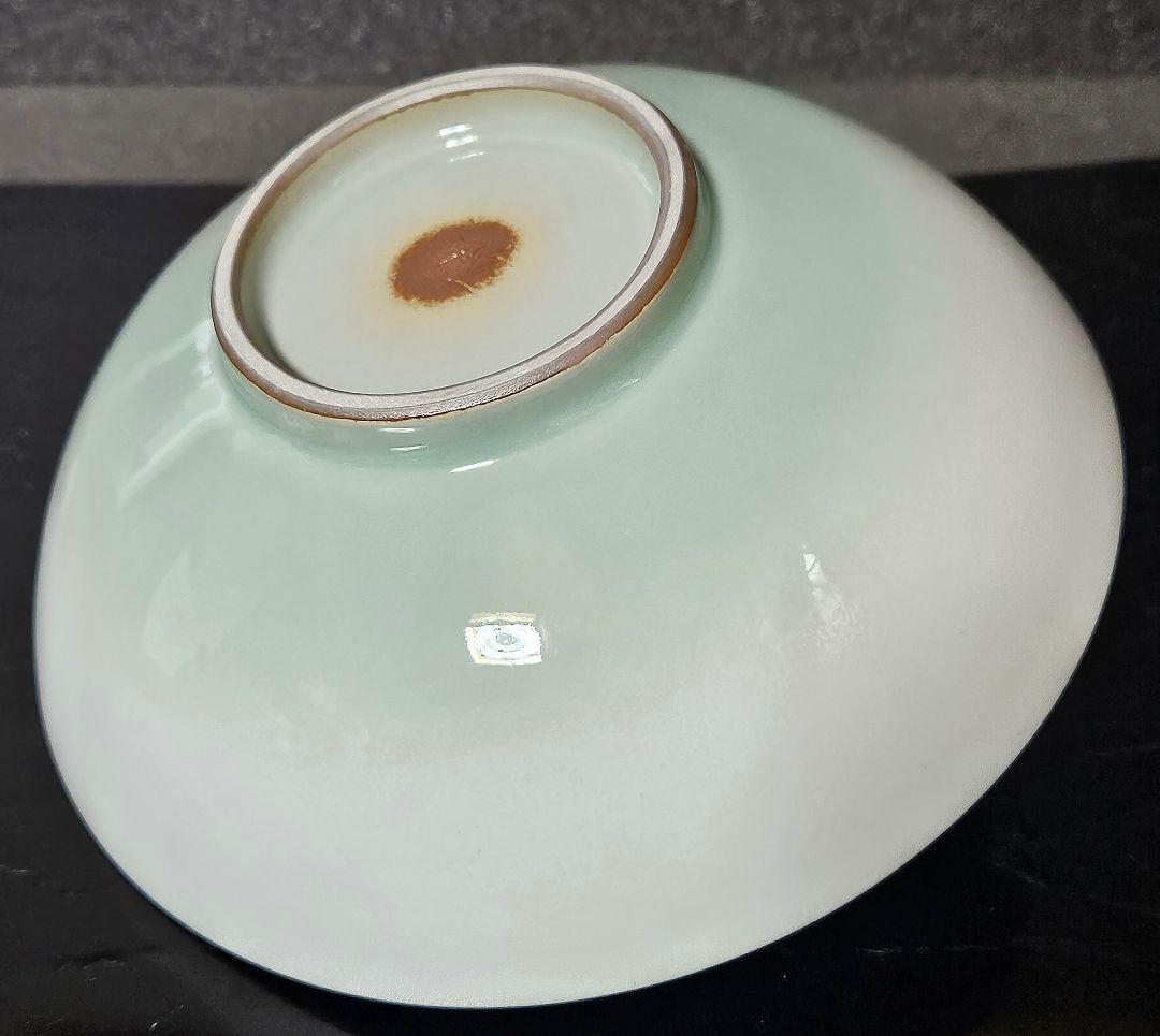 有田焼　【日本工芸会正会員　小野隆治　作　砧吹付線文　浅鉢　菓子鉢　茶道具　茶器