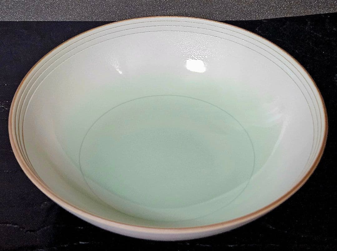 有田焼　【日本工芸会正会員　小野隆治　作　砧吹付線文　浅鉢　菓子鉢　茶道具　茶器