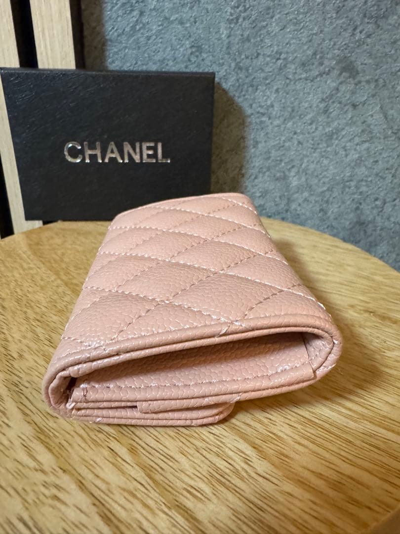 CHANEL ベージュピンク　ノベルティ レザー カードケース