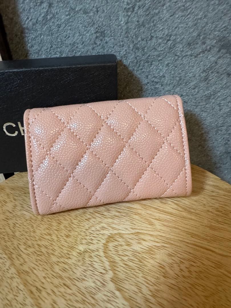 CHANEL ベージュピンク　ノベルティ レザー カードケース