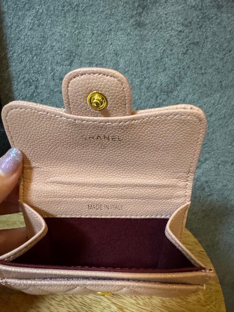 CHANEL ベージュピンク　ノベルティ レザー カードケース