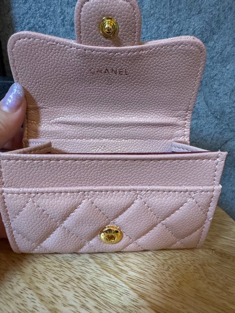 CHANEL ベージュピンク　ノベルティ レザー カードケース