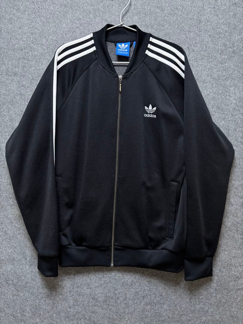 【ハル】adidas ジャージ上下セット 3本ライン　ブラック　XOサイズ