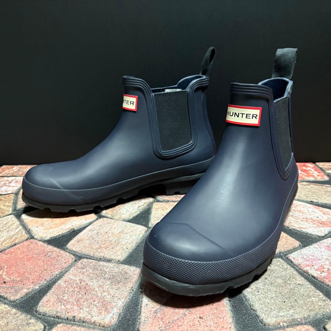 美品　HUNTER ハンター　チェルシーブーツ　 サイドゴア　ネイビー　24.5