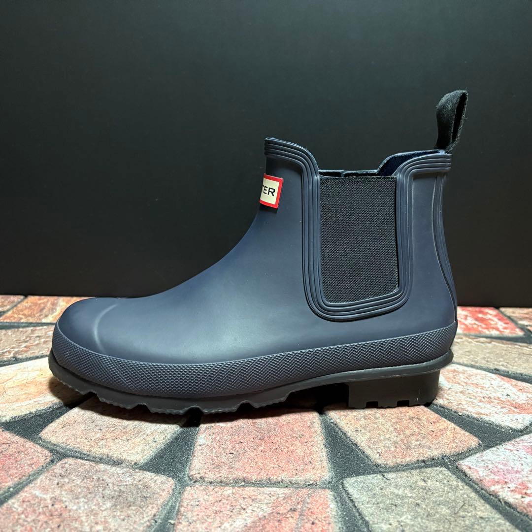 美品　HUNTER ハンター　チェルシーブーツ　 サイドゴア　ネイビー　24.5