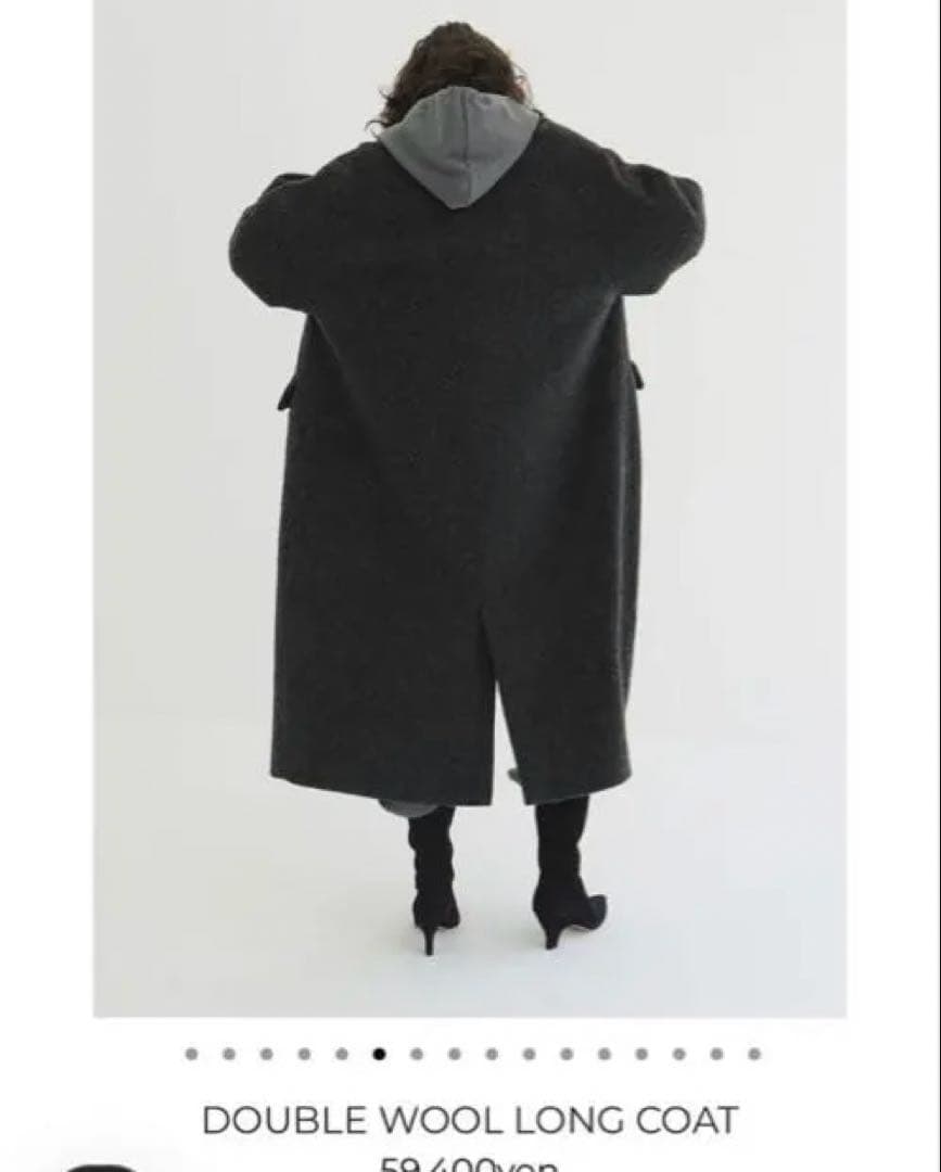 新品 CLANE DOUBLE WOOL LONG COAT グレー 1 クラネ