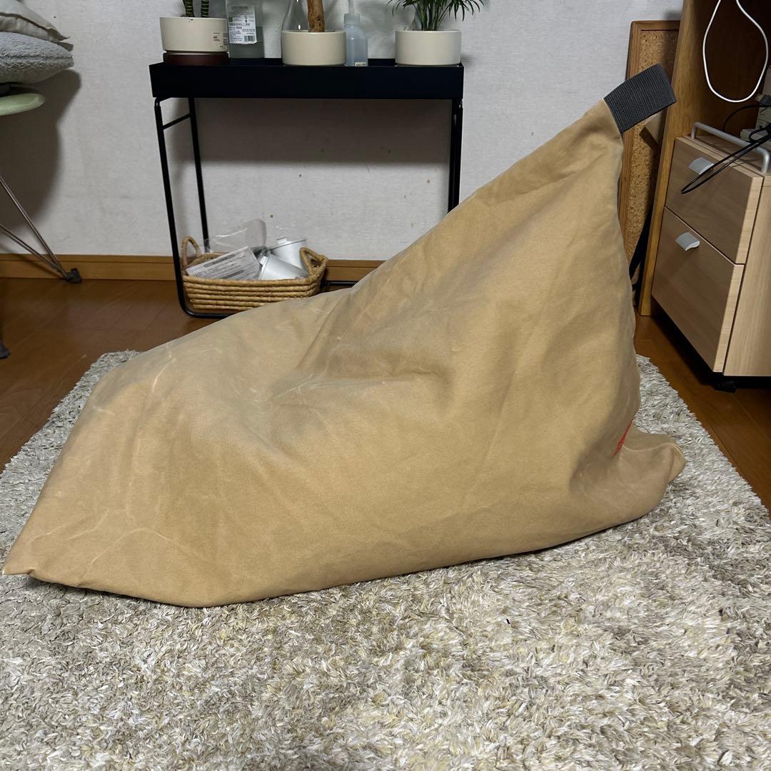 テトラ　tetraビーズクッション　レギュラーサイズ 8号帆布　ベージュとカーキ