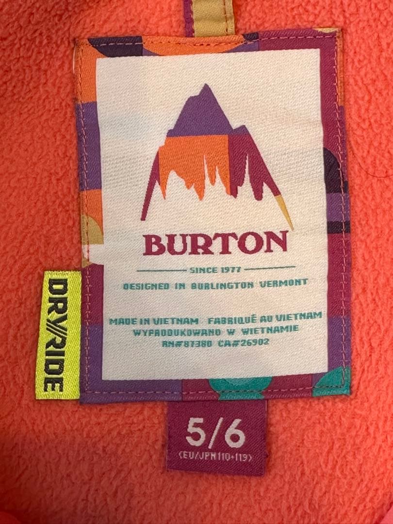 BURTON キッズ スノージャケット 5/6 DRYRIDE フード付き