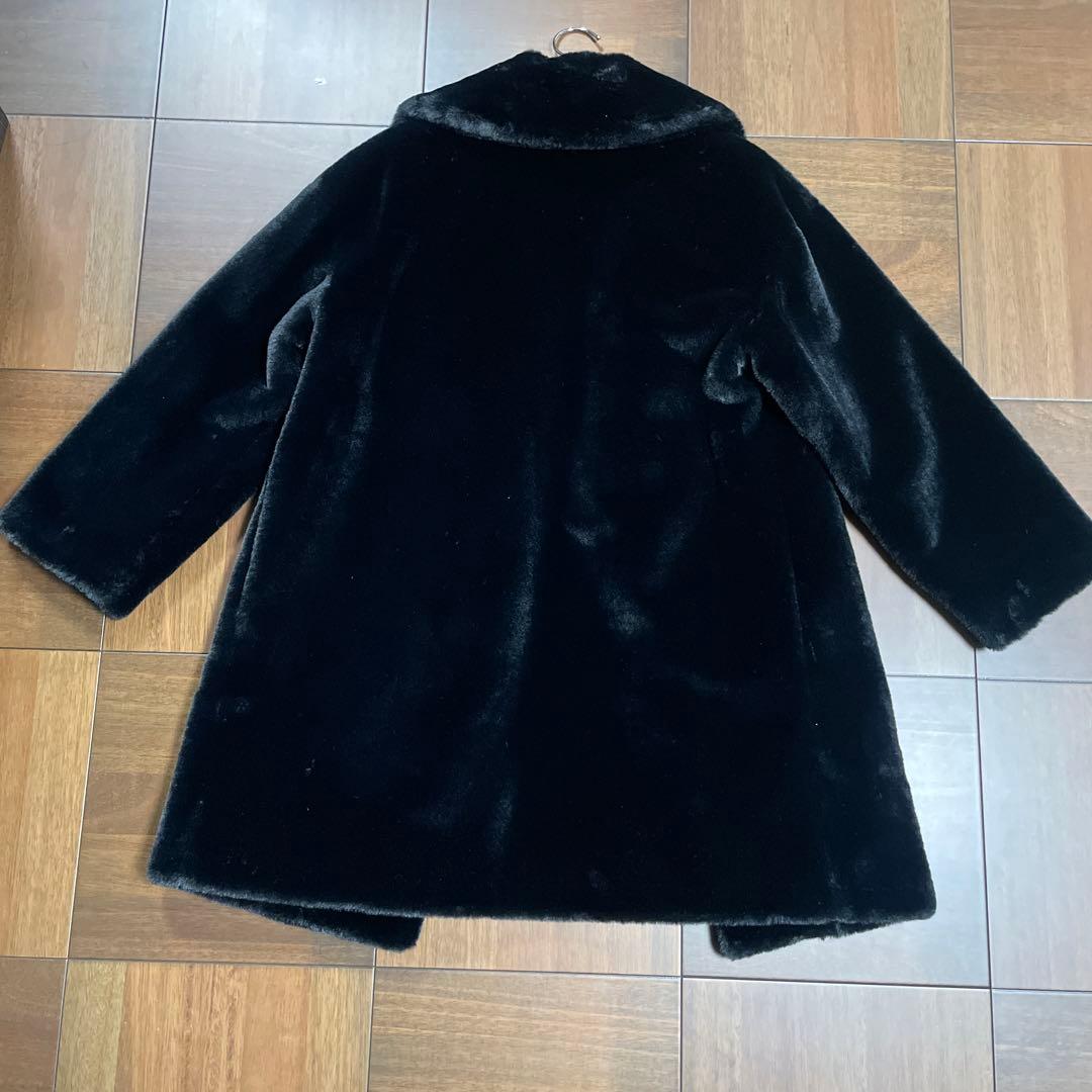 René ルネ黒フェイクファーコート 36