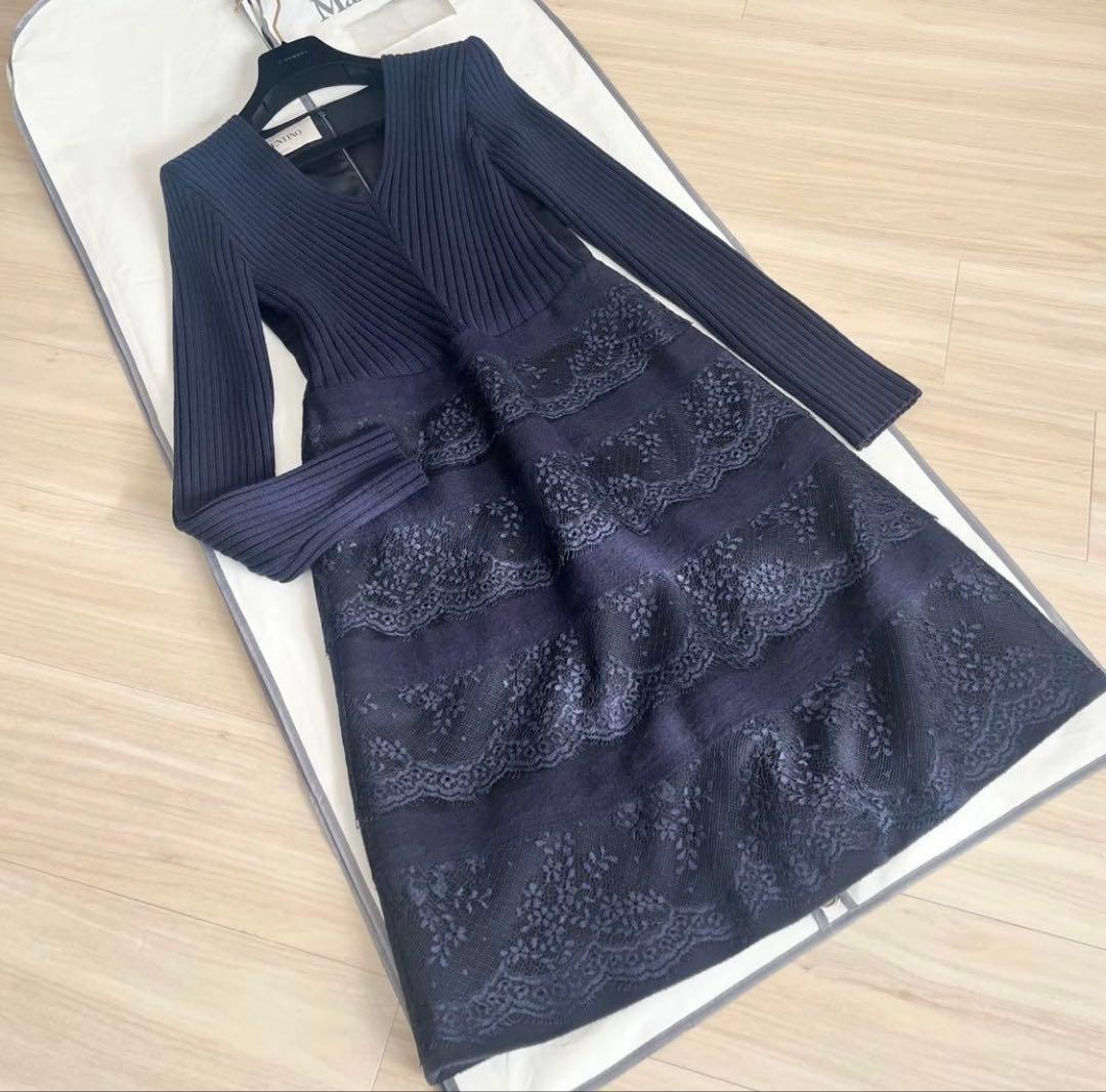 VALENTINO 国内正規 極美品 ヴァージンウール ワンピースM