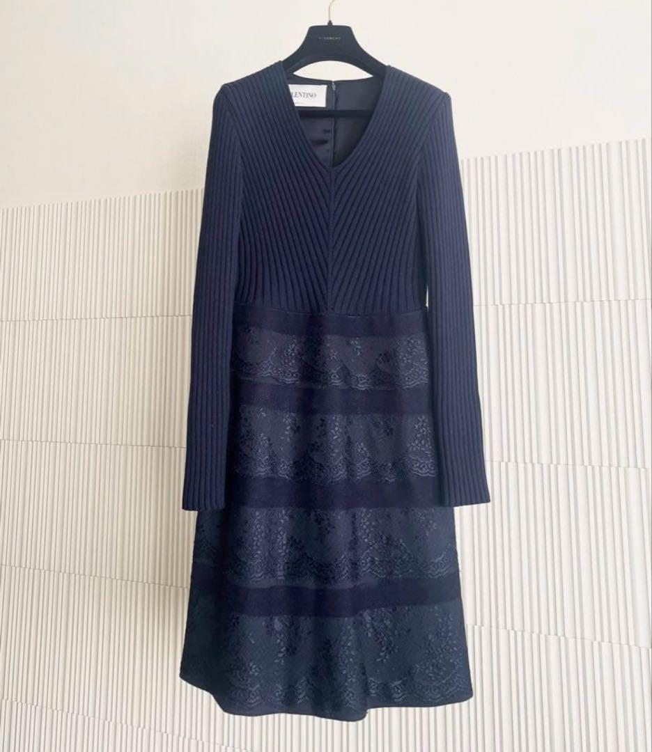 VALENTINO 国内正規 極美品 ヴァージンウール ワンピースM