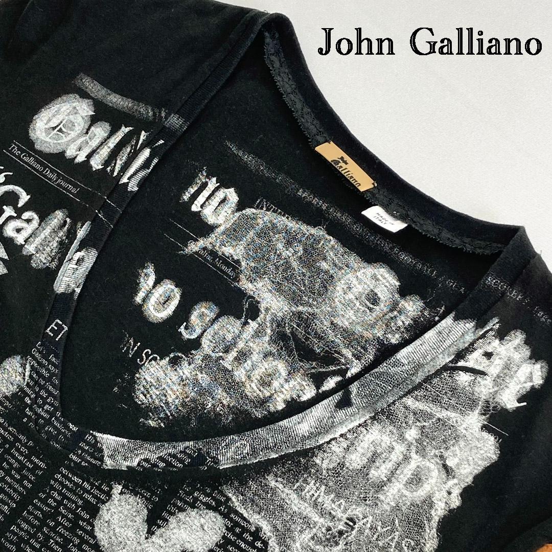 JOHN GALLIANO ジョンガリアーノ ニュースペーパー Tシャツ