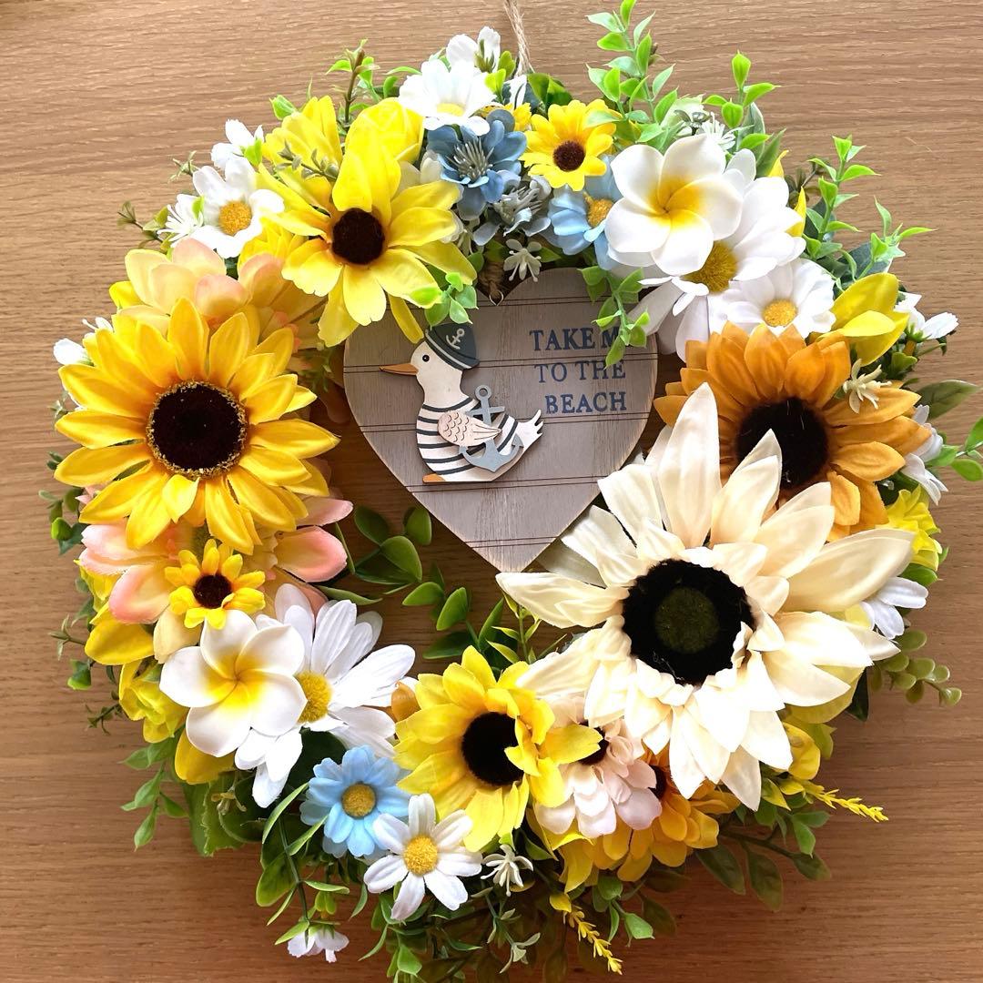 青系造花の扇形スワッグ❣️２つセット❣️なち❣️