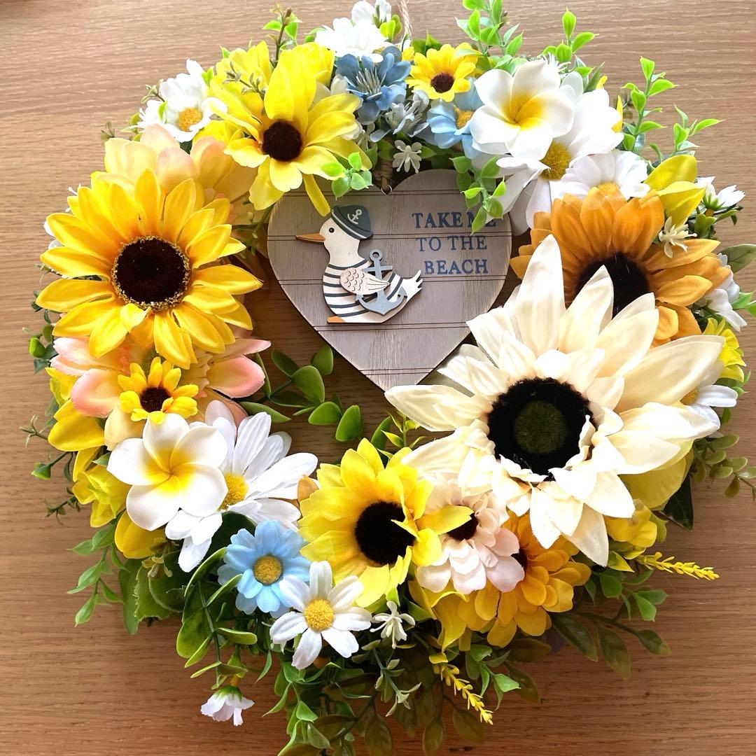 青系造花の扇形スワッグ❣️２つセット❣️なち❣️