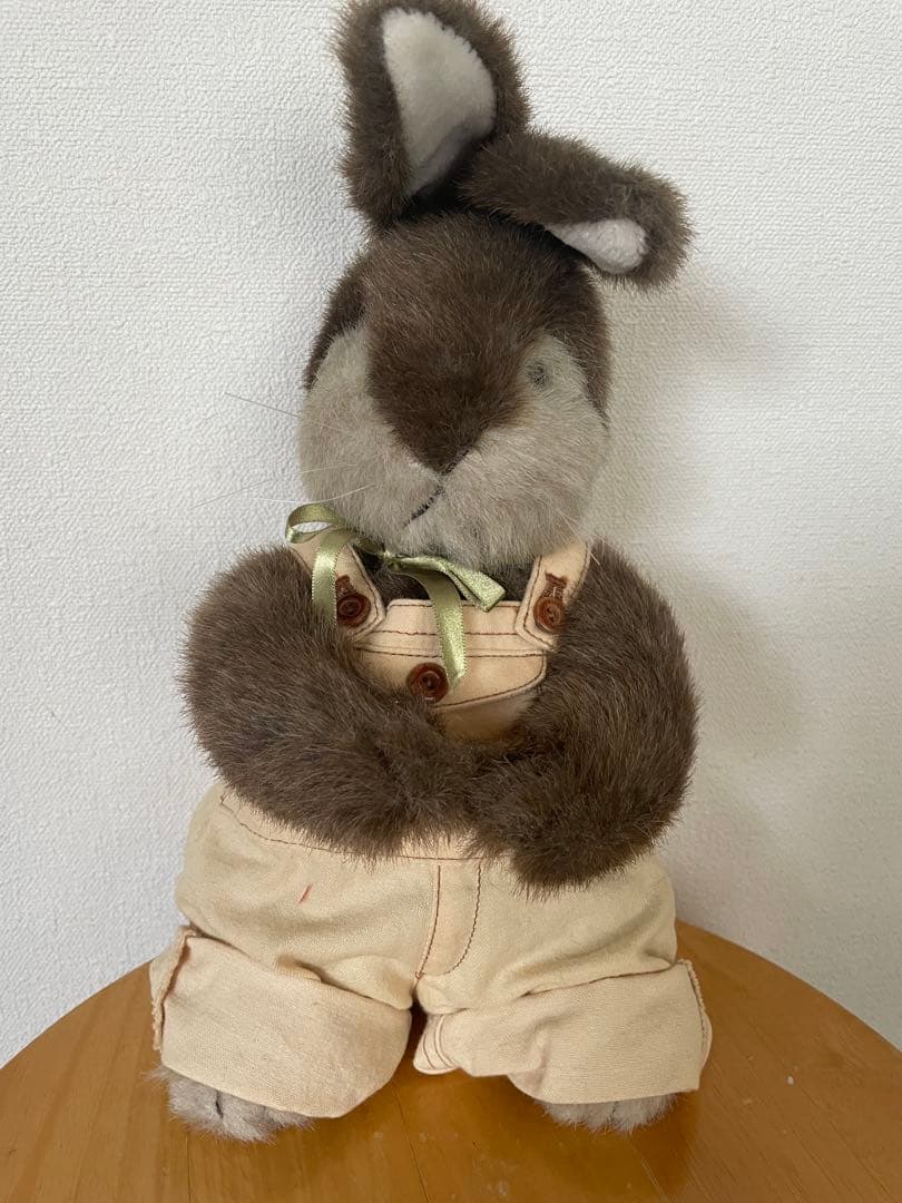 よ*こ様 ワンダフルワールド　オーバーオールうさぎ　ぬいぐるみ、ぬいぐるみブロー