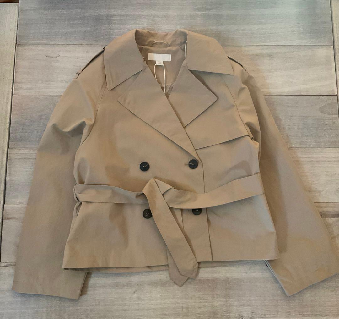 s*o様 新品 完売品ZARA クリアキャメルトレンチショートコート ショルダー