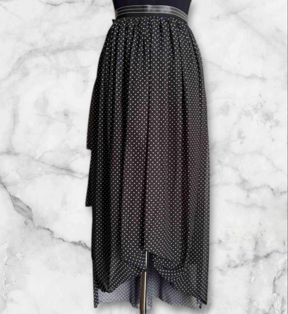 【LOEWE】ロエベ アシンメトリードットロングスカート32 XS