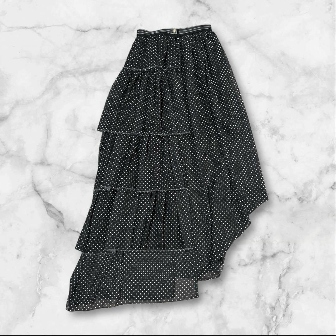 【LOEWE】ロエベ アシンメトリードットロングスカート32 XS
