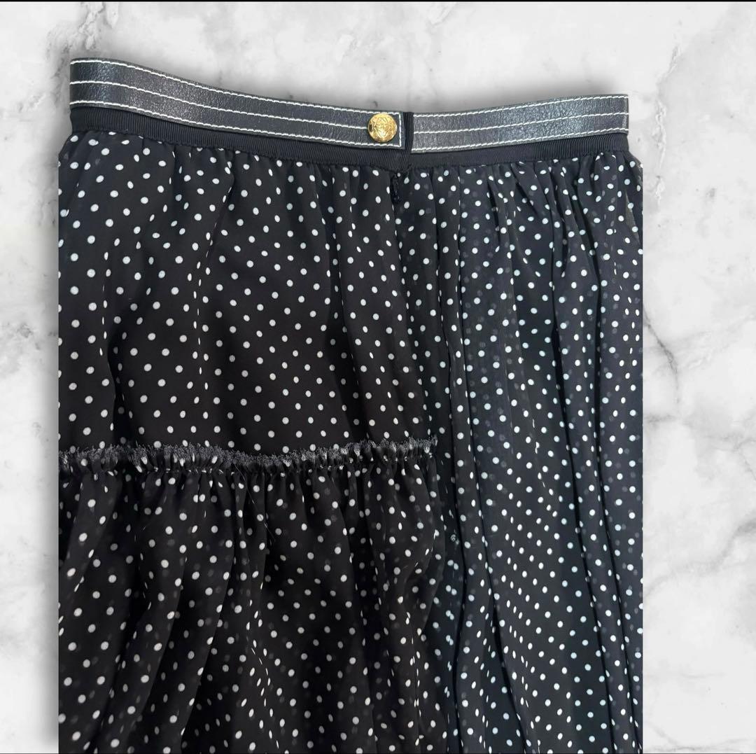 【LOEWE】ロエベ アシンメトリードットロングスカート32 XS