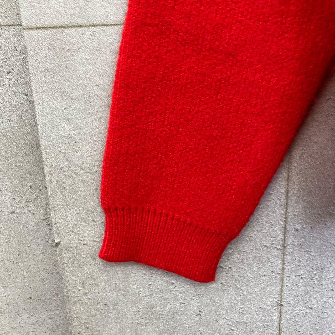 AMERI アメリ しまうま (ゼブラ) 刺繍 ニットカーディガン 赤