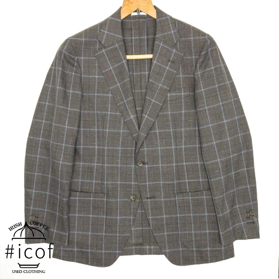 準美品✨フレスコ リネン アンコン ストレッチ サマージャケット a146