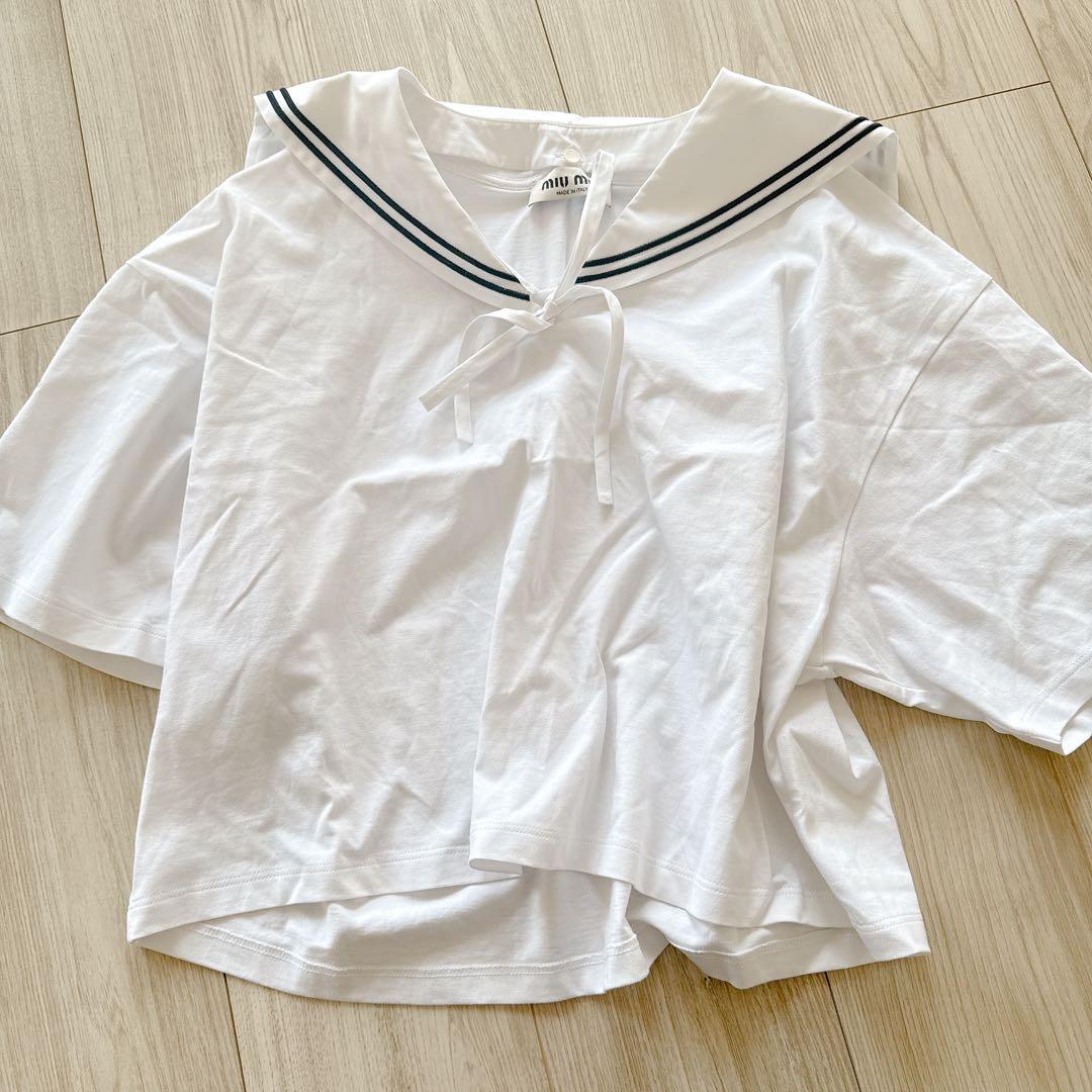 MIU MIU セーラー襟 ホワイト Tシャツ M新品未使用