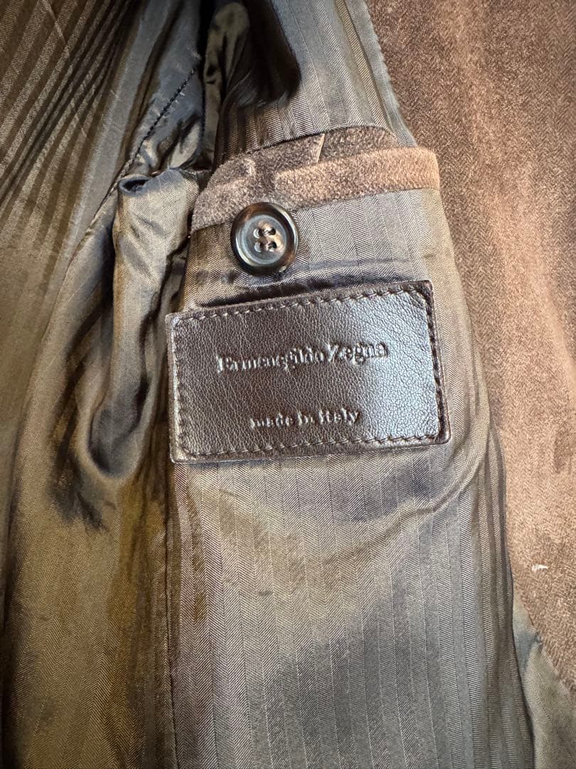 Ermnegildo Zegna ブラウン 本革スエード テーラードジャケット