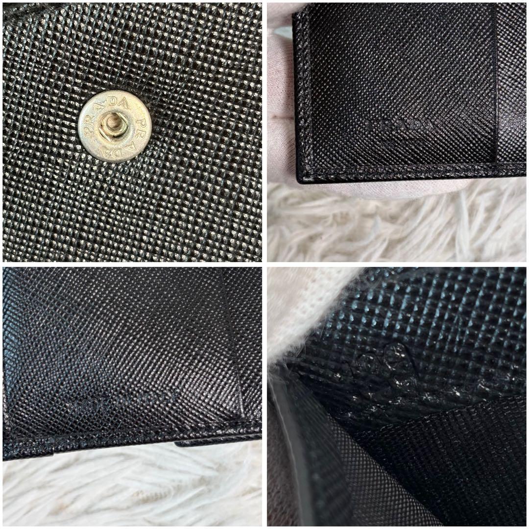 未使用品✨PRADA プラダ 二つ折り 財布 Wホック サフィアーノ ブラック