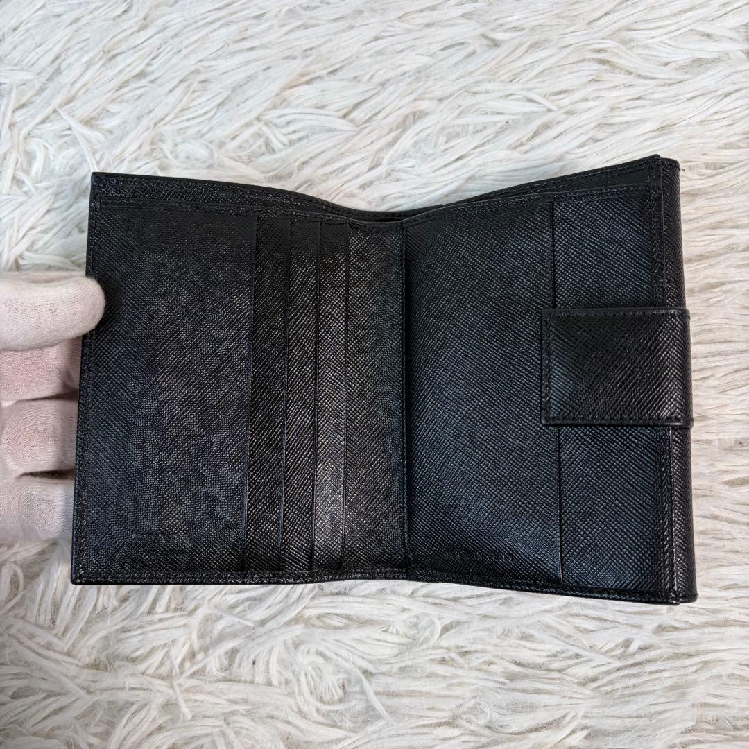 未使用品✨PRADA プラダ 二つ折り 財布 Wホック サフィアーノ ブラック