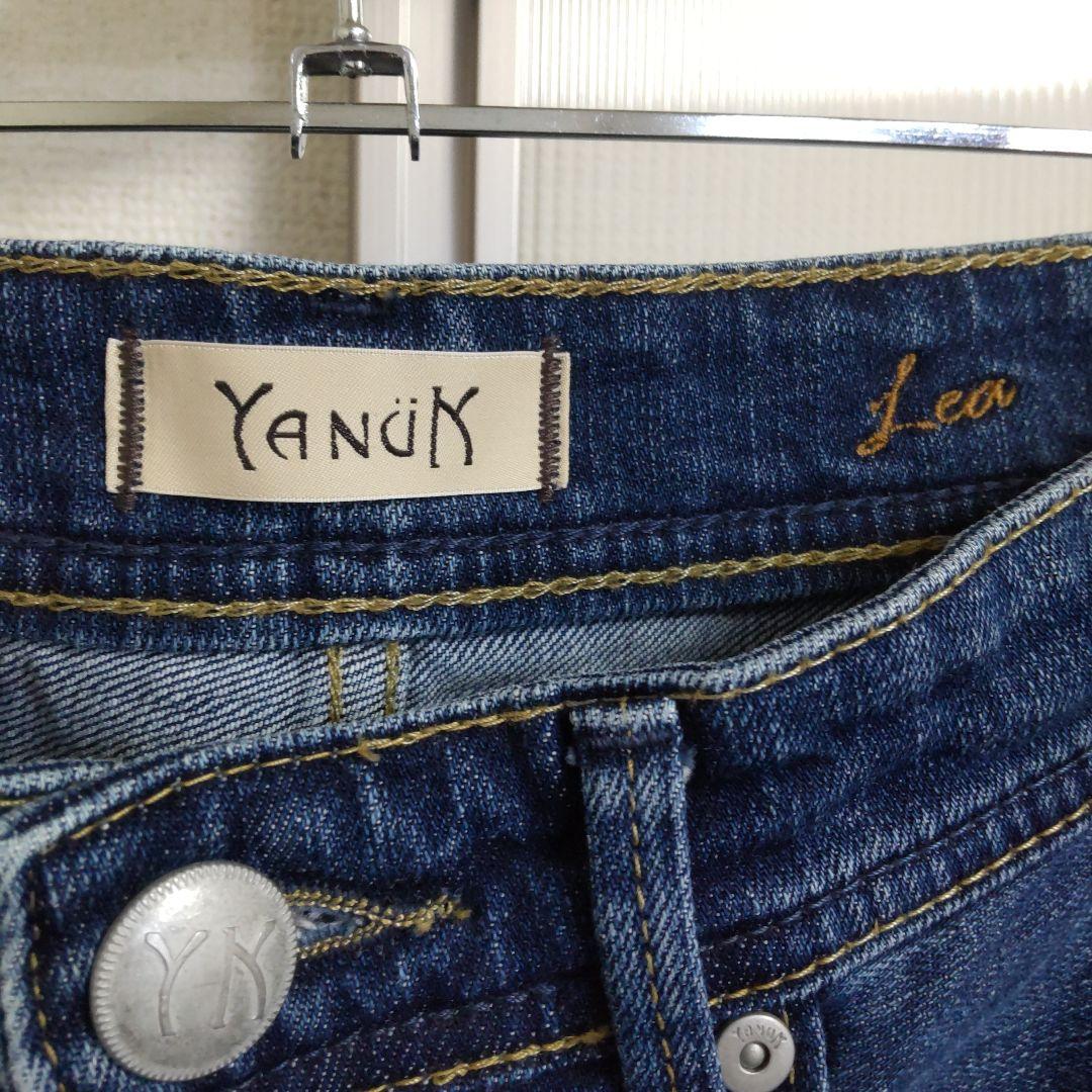 ★美品★YANUK ボーイズストレート\"LEA\" ハイウエスト ストレッチ