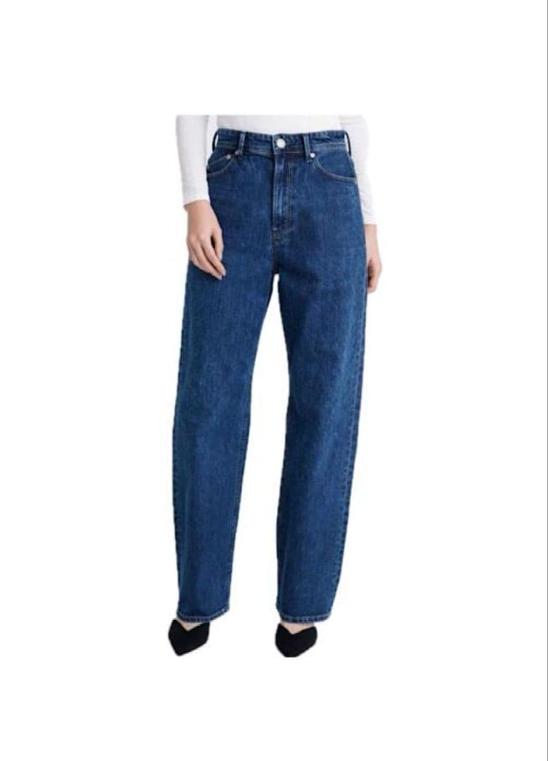 ★美品★YANUK ボーイズストレート\"LEA\" ハイウエスト ストレッチ