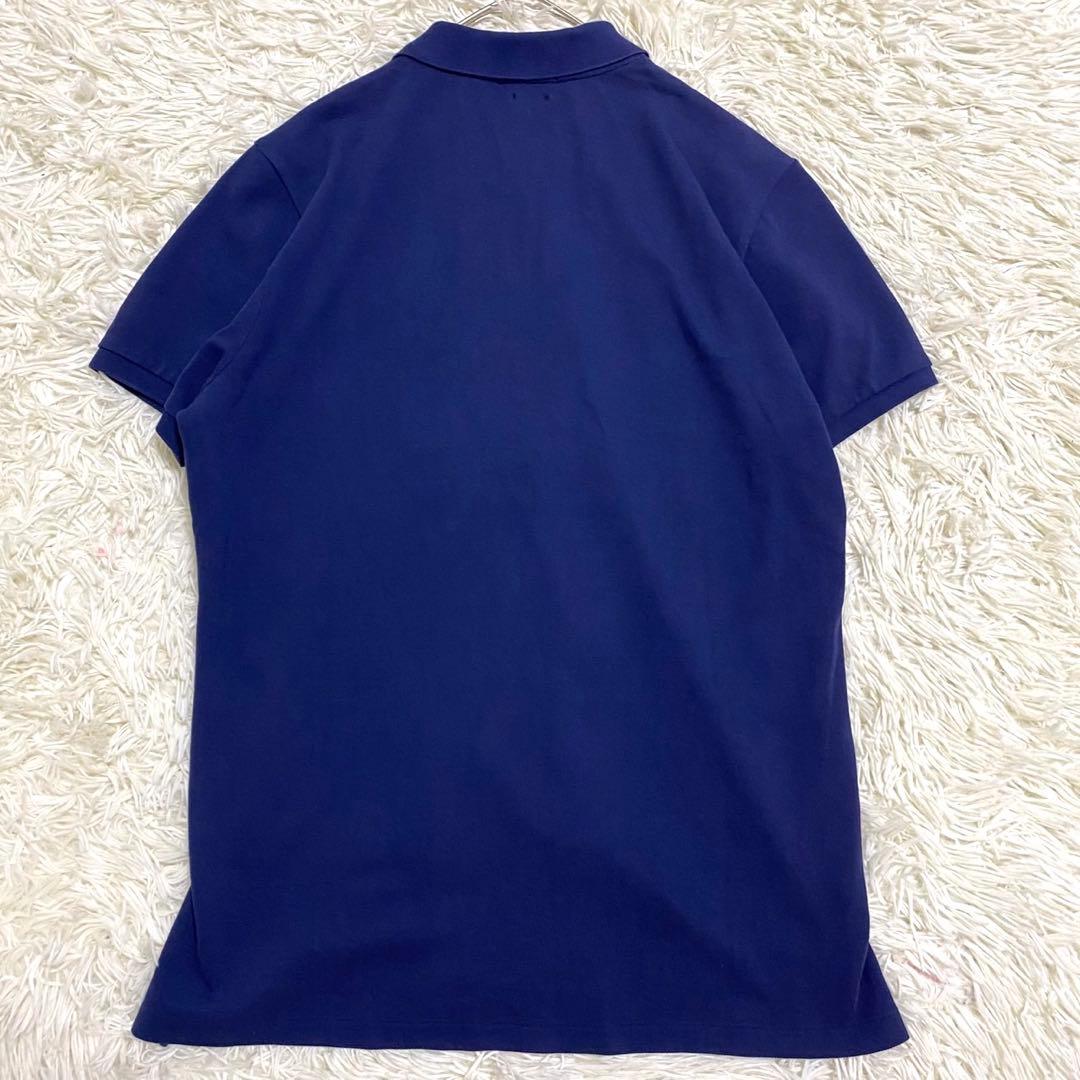 【極美品✨】ポロラルフローレン スリムフィットストレッチポロシャツ 現行 紺XL