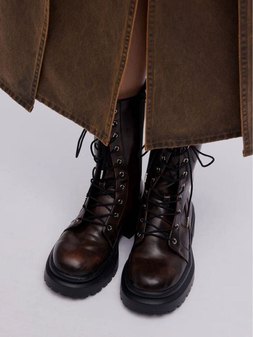 Ameri LACE UP TANK SOLE BOOTS ブラウン　Mサイズ