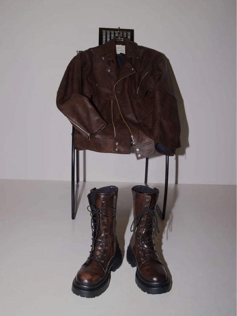 Ameri LACE UP TANK SOLE BOOTS ブラウン　Mサイズ