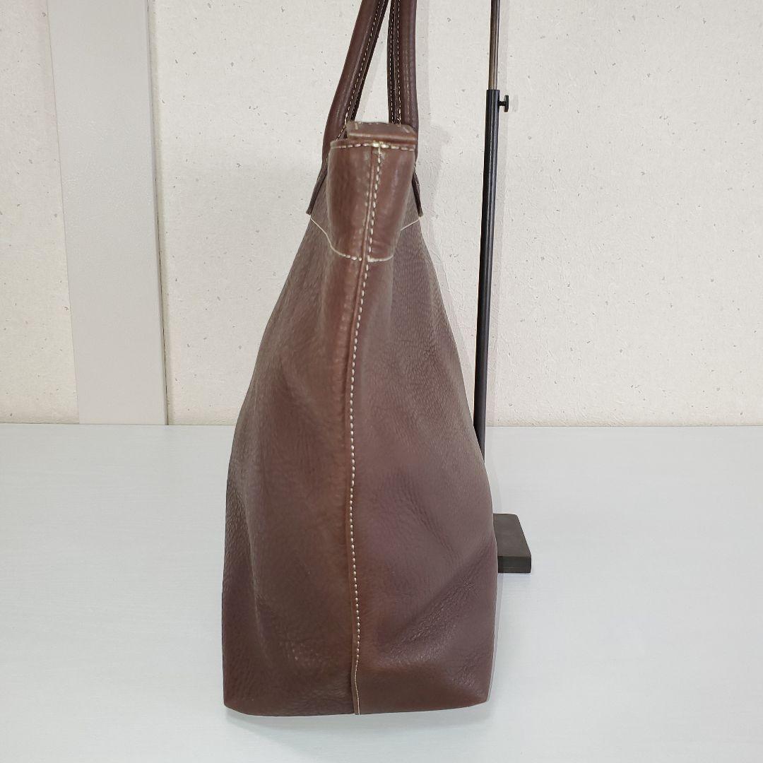 H 1203 MANO FECE マノフェス 大型ボストンバッグ トートバッグ茶