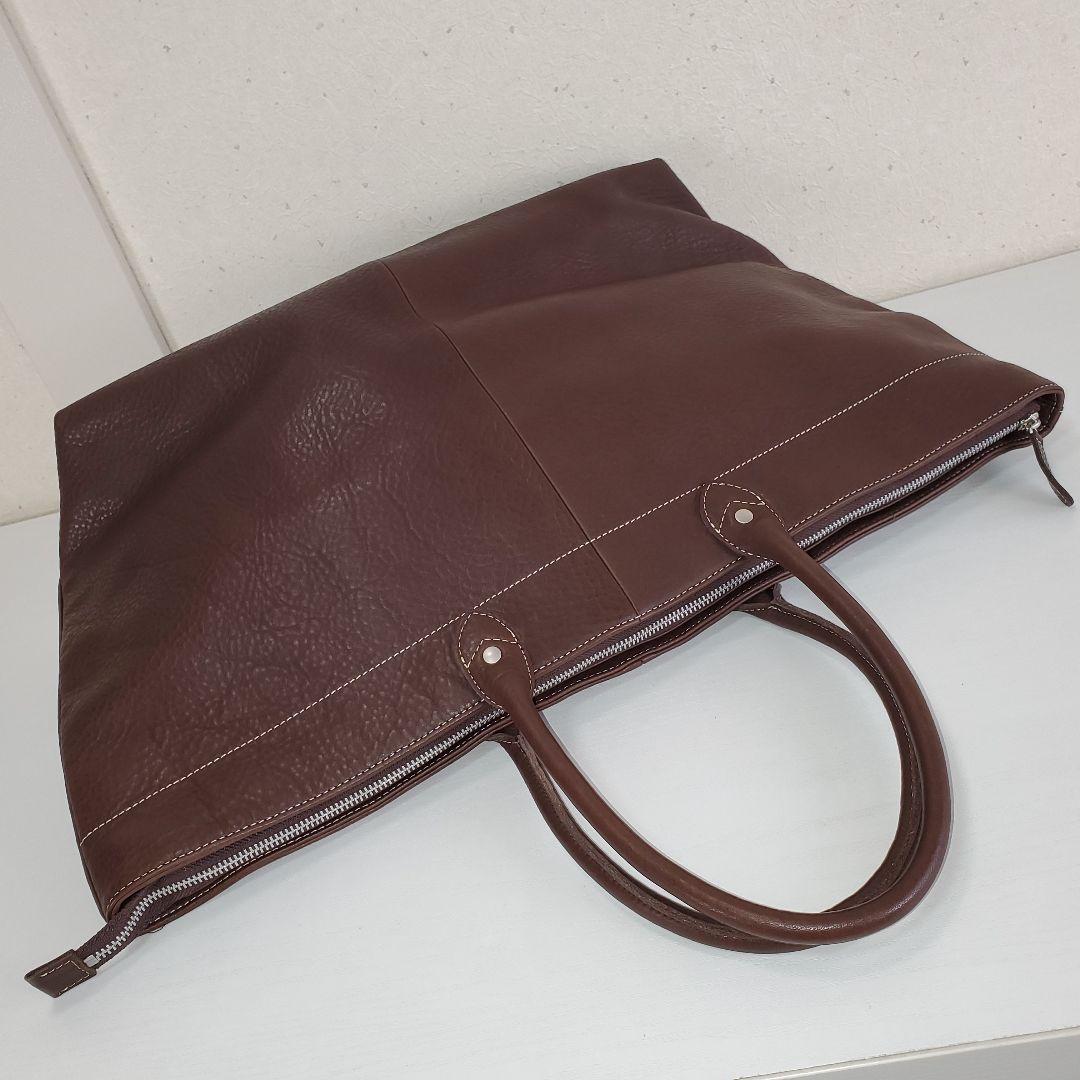 H 1203 MANO FECE マノフェス 大型ボストンバッグ トートバッグ茶